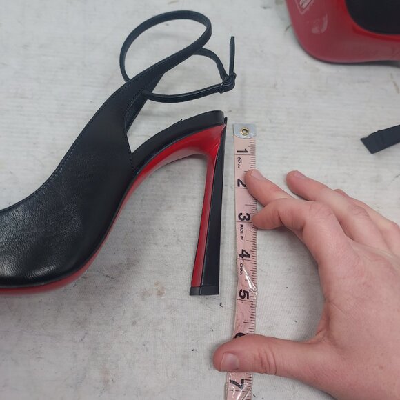 Christian Louboutin Black Strappy Condora Leather Heel Shoe - Picture 11 of 11